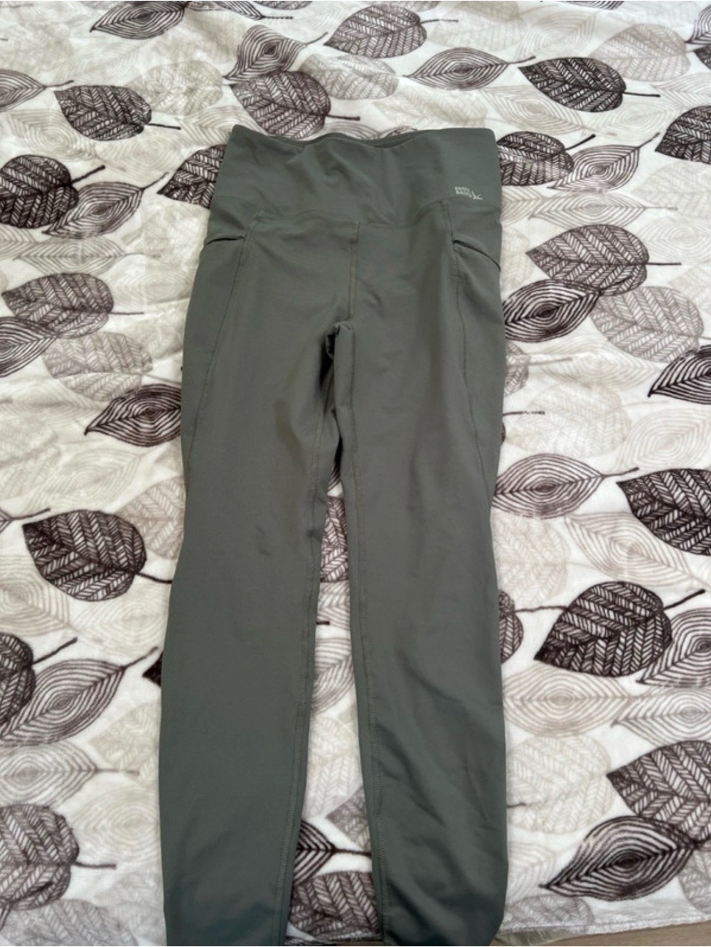 High-Waist Eddie Bauer Olive Green Leggings